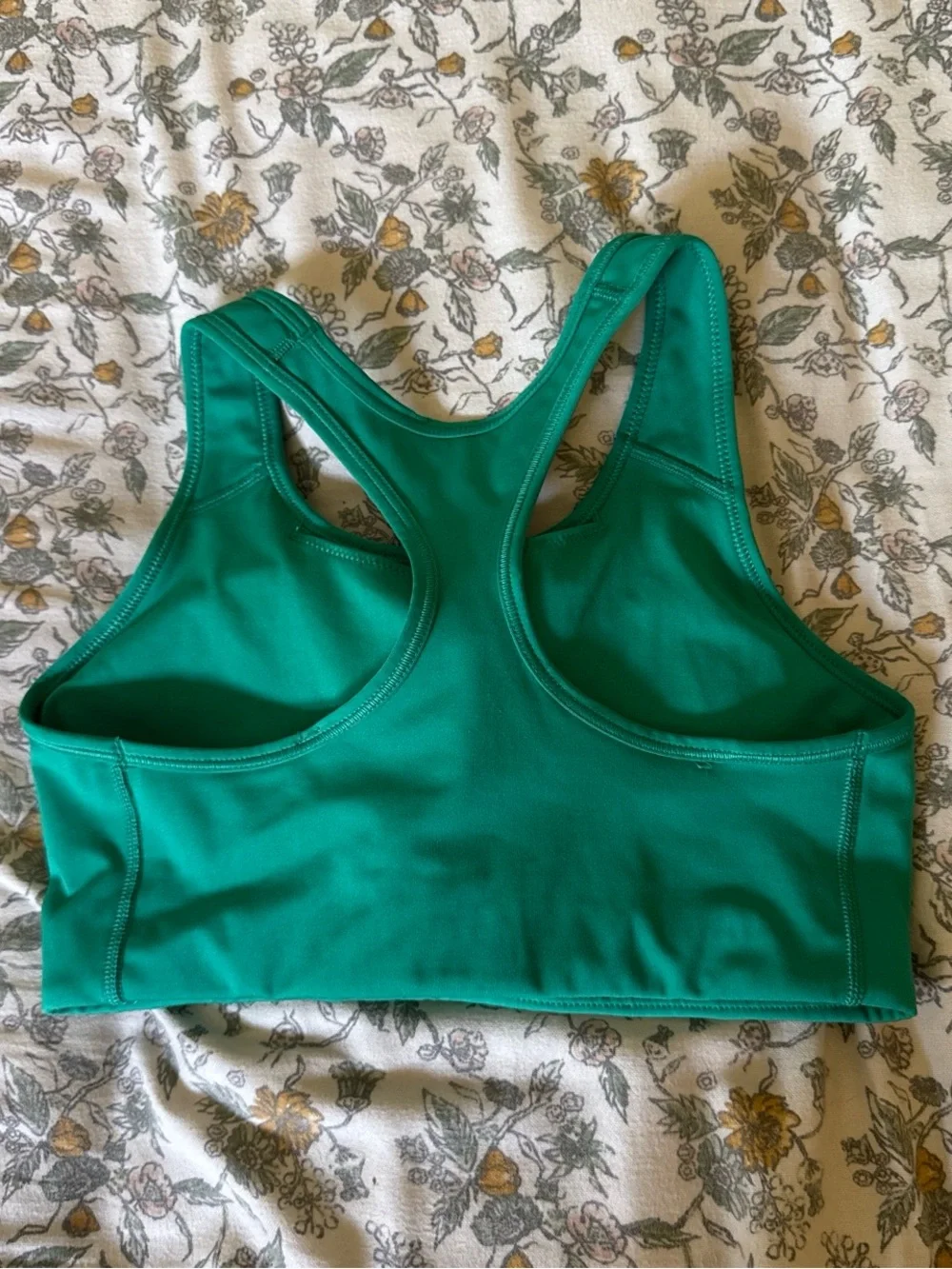 Nike Emerald Green Racerback Sports Bra with White Swoosh